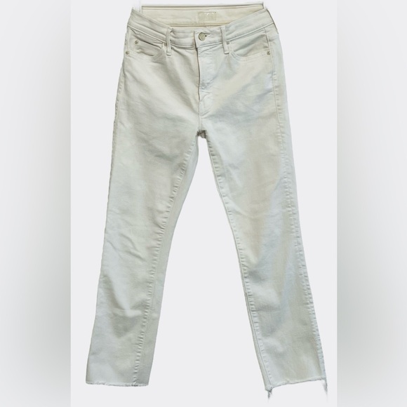 Mother The Rascal Crop Frey, Jeans, Straight Leg, Color Cream Puff, Size 27 - Picture 2 of 14
